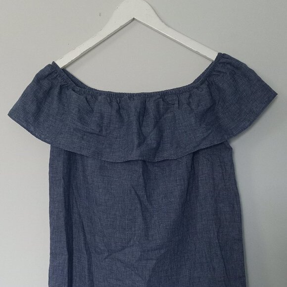 $5 LAST CALL! Linen Blend Off the Shoulder Dress ~ - Picture 2 of 9